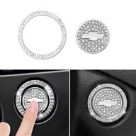 💎 2pcs chevy engine start stop ignition push button emblem sticker with bling crystal rhinestone cover protector ring sticker - enhancing chevy's bling accessories logo