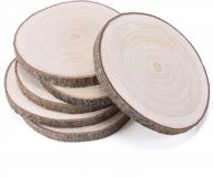large round rustic wood slices for diy projects - set of 6, 9-11 inch paulownia slices for wedding centerpieces, table decorations and more logo