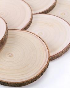 img 3 attached to Large Round Rustic Wood Slices For DIY Projects - Set Of 6, 9-11 Inch Paulownia Slices For Wedding Centerpieces, Table Decorations And More