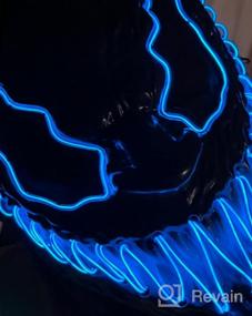 img 7 attached to 2-Pack Venobat Mask Halloween LED Light Up Masks - Dark &amp; ​​Evil Glowing Eyes Neon с 3 режимами освещения EL Wire для мужчин и женщин Костюмированная вечеринка!