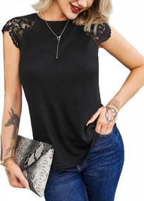 img 4 attached to Stylish And Comfy Women'S Lace Tops With Short Sleeves In Casual Loose Fit - Hotouch Collection