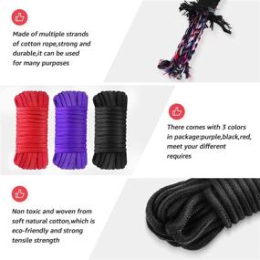 img 2 attached to 10m Multi-Function Natural Durable Soft Cotton Rope - Variety of Color (Black Pink)