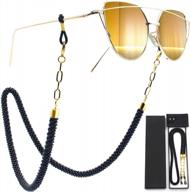 sigonna eyeglass chain holder necklace - premium beaded glasses strap - chain eyeglass holder necklace - eyeglass chain for women - eye glasses string strap cord (black) logo
