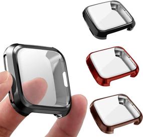 img 4 attached to 📱 Pack of 3 Fitbit Versa Compatible Screen Protectors