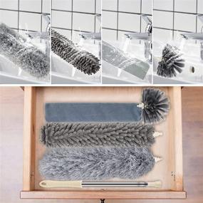 img 2 attached to 🧹 6-Pack Bendable & Washable Microfiber Feather Dusters with Stainless Steel Extension Pole – Ideal for Cleaning Hard-to-Reach Areas such as Ceiling Fans, High Ceilings, Blinds, Furniture, and Cars