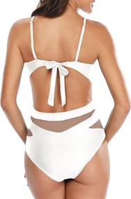 img 3 attached to Holipick Swimsuits Waisted V Neckline Swimwear Women's Clothing ~ Swimsuits & Cover Ups