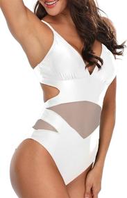 img 1 attached to Holipick Swimsuits Waisted V Neckline Swimwear Women's Clothing ~ Swimsuits & Cover Ups