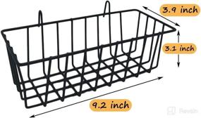 img 3 attached to 🧺 Multifunctional Wall Grid Panel Hanging Wire Baskets for Kitchen and Home Decor, 2-Pack, Black