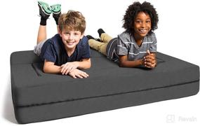 img 3 attached to 🛋️ Jaxx Zipline Sofa &amp; Large Ottoman 3 in 1 Fold Out Sofa, Charcoal - Big Kids Edition