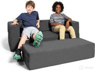 🛋️ jaxx zipline sofa &amp; large ottoman 3 in 1 fold out sofa, charcoal - big kids edition логотип