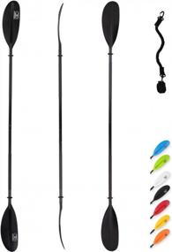 img 4 attached to OCEANBROAD Alloy Shaft Kayak Paddle - 218Cm/86In To 241Cm/95In With Leash | Boating Oar For Kayaking