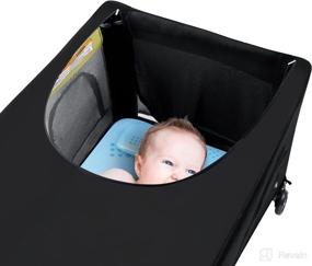 img 3 attached to 🏕️ Armsense Pack N’ Play Canopy Netting and Cover Shade - Improved Breathable Travel Playard Tent Cover for Baby Sleep & Protection (Black)