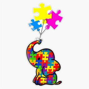 img 1 attached to Autism Awareness Elephant Magnet: Cute Puzzle Piece Bumper Sticker Car Magnet – 5 Inch Vinyl, Reusable & Flexible (LAB-CTMAGNETS-888)