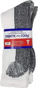 img 2 attached to Non-Binding Cotton Crew Diabetic Socks For Men And Women - Pack Of 6