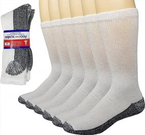 img 4 attached to Non-Binding Cotton Crew Diabetic Socks For Men And Women - Pack Of 6