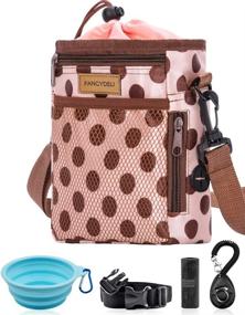 img 4 attached to 🐶 FANCYDELI Dog Treat Training Pouch with Waist Belt & Shoulder Strap - Pink, Easily Access Pet Toys, Kibble, Treats, Poop Bag, Clicker, Collapsible Bowl, Built-in Waste Bag Dispenser