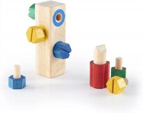 img 3 attached to Многоцветный винтовой блок Guidecraft - развивайте память и сенсорные навыки малыша с помощью классической игры для детей