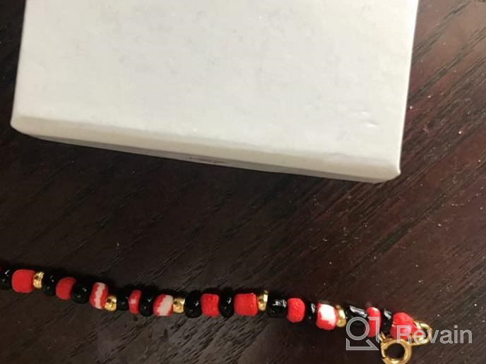 img 1 attached to 👁️ In Season Jewelry 18k Gold Plated Evil Eye Protection Bracelet with Red and Black Simulated Azabache beads - 7 Inch review by Nick Moo