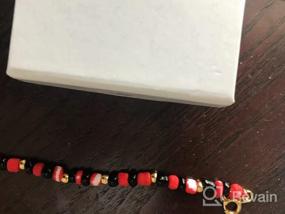 img 6 attached to 👁️ In Season Jewelry 18k Gold Plated Evil Eye Protection Bracelet with Red and Black Simulated Azabache beads - 7 Inch