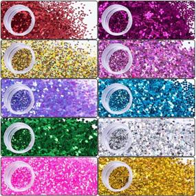 img 2 attached to SIQUK Self-Adhesive Face And Body Jewels With Rhinestones And Chunky Glitter - Pack Of 10 Sheets For Festivals, Raves, Carnivals And Parties