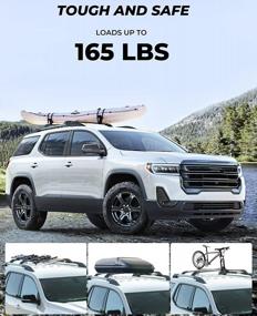 img 1 attached to Acadia 2017-2022 Compatible Aluminum Roof Rail Cross Bars For Noise-Free Cargo Carrying With ISSYAUTO Roof Racks