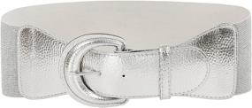 img 4 attached to Vintage Elastic Waistband Stretchy Silver Women's Accessories : Belts