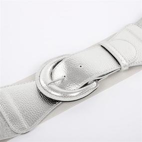 img 1 attached to Vintage Elastic Waistband Stretchy Silver Women's Accessories : Belts