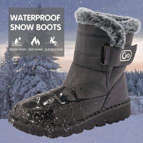 img 2 attached to 👢 Womens Winter Snow Boots: Warm Lining, Non Slip, Waterproof - Perfect for Hiking, Walking, and Outdoor Activities