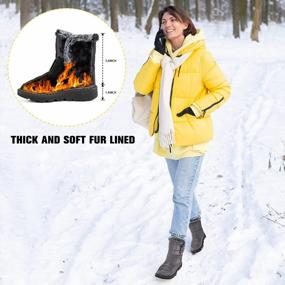 img 3 attached to 👢 Womens Winter Snow Boots: Warm Lining, Non Slip, Waterproof - Perfect for Hiking, Walking, and Outdoor Activities
