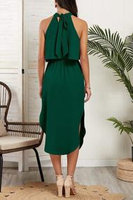 img 2 attached to Women'S Halter Neck Ruffle Dress: Perfect For Summer Beach Days!