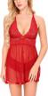 sultry and sheer: ababoon women's babydoll lingerie with halter and lace detail for seductive sleepwear logo