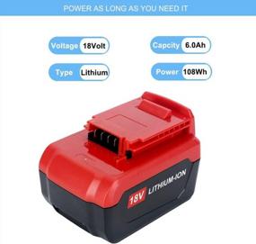 img 3 attached to High Capacity 6.0Ah Replacement Battery For Porter Cable 18V Cordless Tools | Compatible With PC18B PC18BL PC18BLX PCC489N PC188 PCXMVC | Lithium-Ion Battery Pack (1-Pack)