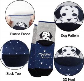 img 2 attached to Women'S Cotton Cartoon Dog Socks 5 Pairs - Novelty Cute Funny Teen Girls Multicoloured