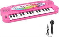kids piano keyboard - 32 keys multifunction portable toy piano for early learning educational (pink) logo