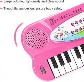 img 1 attached to Kids Piano Keyboard - 32 Keys Multifunction Portable Toy Piano For Early Learning Educational (Pink)