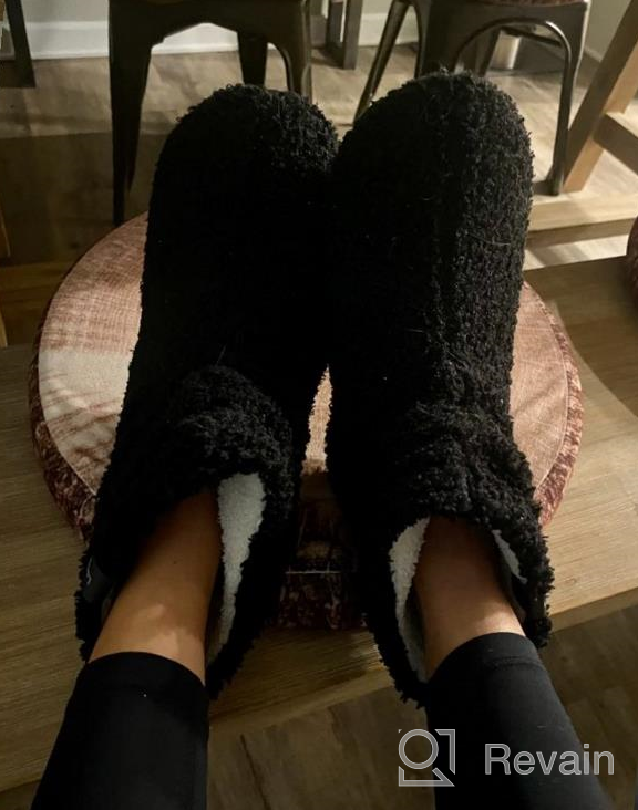img 1 attached to 👢 LongBay Women's Cozy Fur Bootie Slippers with Curly Fleece Lining, Plush Memory Foam, and Comfy House Shoes review by Victor Jack