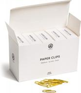 u brands clear vinyl coated medium paper clips in gold - 1,000 count for office supplies - 33mm size logo