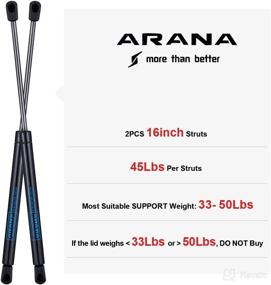 img 2 attached to 🔧 C16-22331 C16-15208 Gas Struts, 16 inch, 45 Lbs, Spring Shocks, 15.7 inch Extended Size, Set of 2 - Ideal for Topper Leer Cap, Pickup Truck Cover, Camper Window, Shell Door