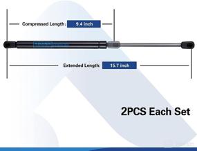 img 1 attached to 🔧 C16-22331 C16-15208 Gas Struts, 16 inch, 45 Lbs, Spring Shocks, 15.7 inch Extended Size, Set of 2 - Ideal for Topper Leer Cap, Pickup Truck Cover, Camper Window, Shell Door