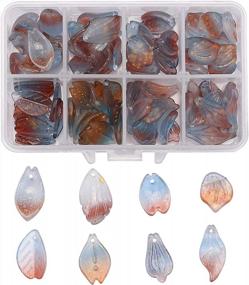 img 2 attached to 96Pcs 8Styles Handmade Lampwork Pendants Charms Petal Leaf Shaped DIY Jewelry Making Supplies - DanLingJewelry