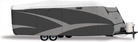 img 3 attached to Protect Your Travel Trailer With ADCO Designer Series Olefin HD Cover In Gray/White - 28' 7" To 31' 6
