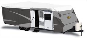 img 2 attached to Protect Your Travel Trailer With ADCO Designer Series Olefin HD Cover In Gray/White - 28' 7" To 31' 6