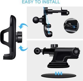 img 1 attached to 📲 Universal 3-in-1 Car Phone Mount: Dashboard, Air Vent, Windshield | Adjustable Telescopic Arm | 360° Rotating Reusable Suction Cup | Fits All Smart Phones