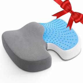 img 4 attached to AMERIERGO Seat Cushion, Comfortable Gel-Enhanced Seat Pad For Office Chair Car Seat, Memory Foam Non-Slip Desk Chair Cushion Pillow For Sciatica, Coccyx, Tailbone & Back Pain Relief (Grey)