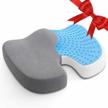 ameriergo seat cushion, comfortable gel-enhanced seat pad for office chair car seat, memory foam non-slip desk chair cushion pillow for sciatica, coccyx, tailbone & back pain relief (grey) logo