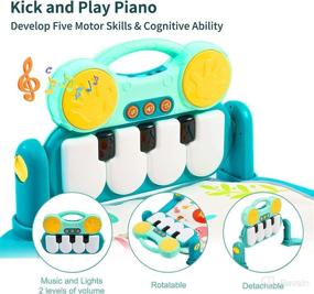img 1 attached to 👶 Eners Baby Gym Play Mat: Musical Activity & Kick & Play Piano for Infants | Tummy Time Pad in Blue
