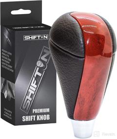 img 4 attached to 🚗 Enhance Your Lexus Driving Experience with the SHIFTIN Black Leather Cherry Red Walnut Wood Gear Shift Knob Stick Shifter