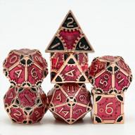 red copper-red black udixi metal dnd dice set - 7 die polyhedral dungeons and dragons role playing game логотип