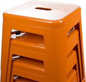 img 1 attached to Enhance Your Space With UrbanMod'S 24 Inches Metal Barstool Set Of 4 In Orange - Perfect For Home, Patio, Kitchen Island, Restaurant, And More!