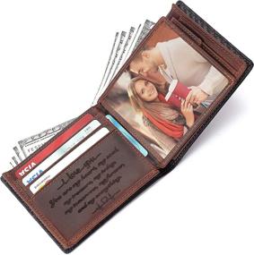 img 4 attached to Personalized Engraved Leather Boyfriend Girlfriend Men's Accessories ... Wallets, Card Cases & Money Organizers